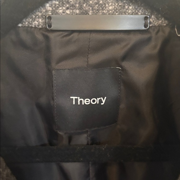 Theory Men’s Charcoal Tweed Wool Blend Zip-Up Jacket Size Large - Picture 3 of 11